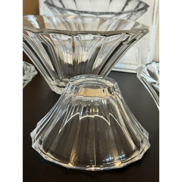 SHANNON Crystal by Godinger 5 Piece Salad Bowl Set – Made in Italy – New in Box - Picture 4 of 8
